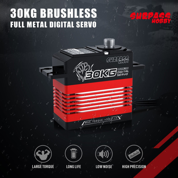 Surpass Hobby S3000BL 30KG Digital Metal Gear Servo Waterproof for RC Car Models, Quadcopter, Helicopter, Robot, and Intelligent Robot Arm