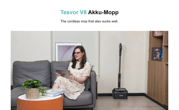 137€ with Coupon for Tesvor V8 Wet/Dry Smart Cordless Vacuum Cleaner 2-in-1 - EU 🇪🇺 - GEEKBUYING