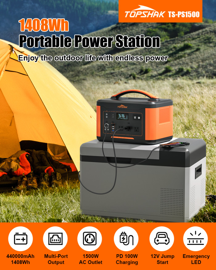 Grab the TOPSHAK TS-PS1500 1408Wh Portable Power Station for just 622€