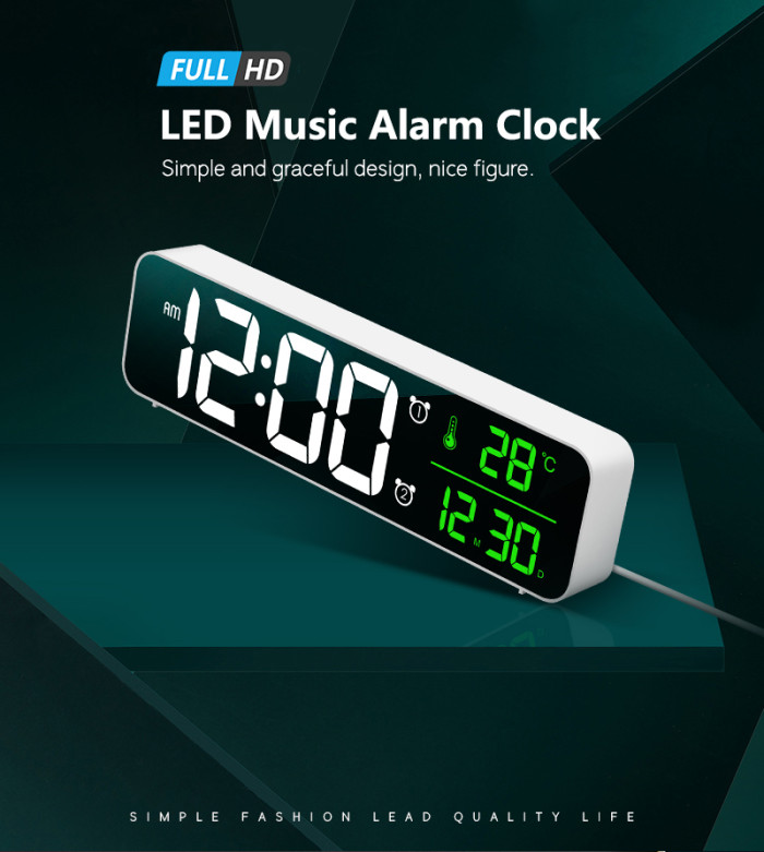 20€ sa kuponom za USB LED 3D Music Dual Alarm Clock Termometar Temperatura - BANGGOOD