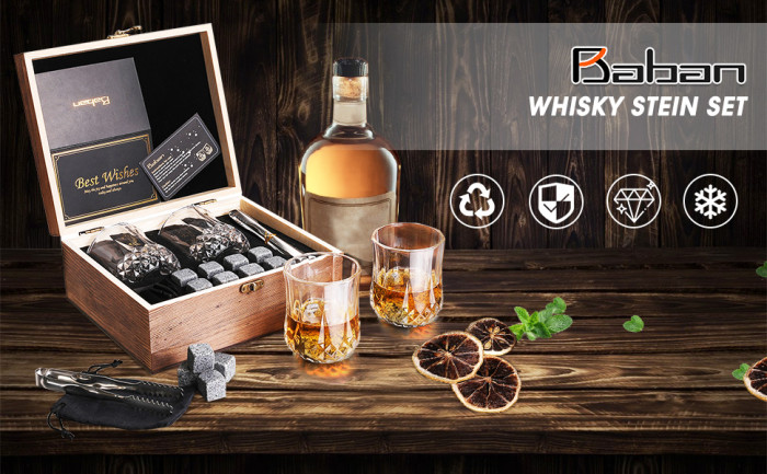 25€ with Coupon for Whisky Stone Set Baban Reusable Ice Cubes 8 - EU 🇪🇺 - BANGGOOD