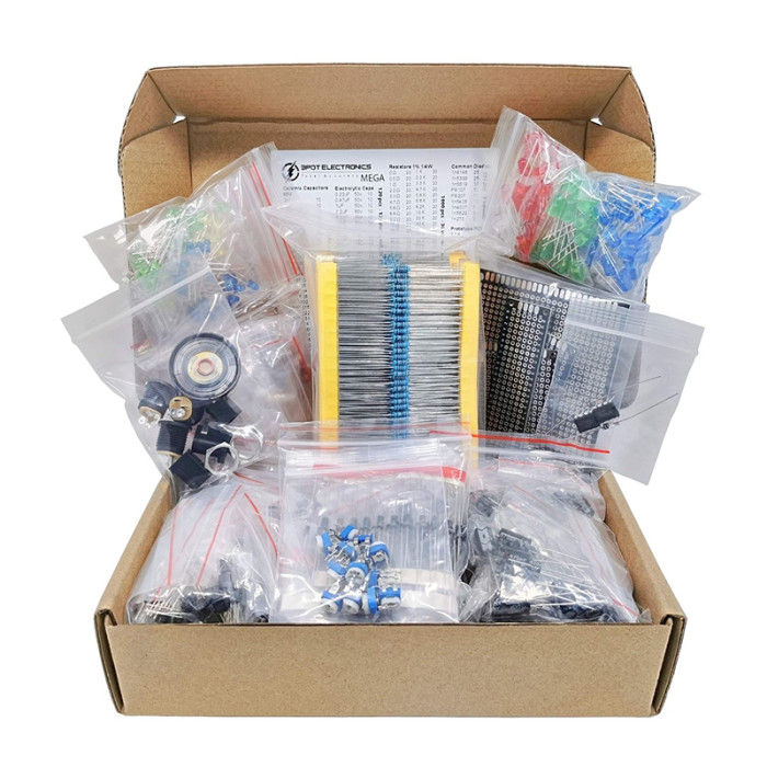 22€ with Coupon for 1900PCS Mega Electronic Component Assortment Kit Capacitors Resistors LED - BANGGOOD