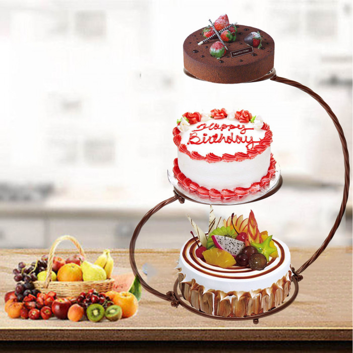 31€ with Coupon for 3 Tier Iron Cake Stand 60cm Height Wedding Birthday - BANGGOOD