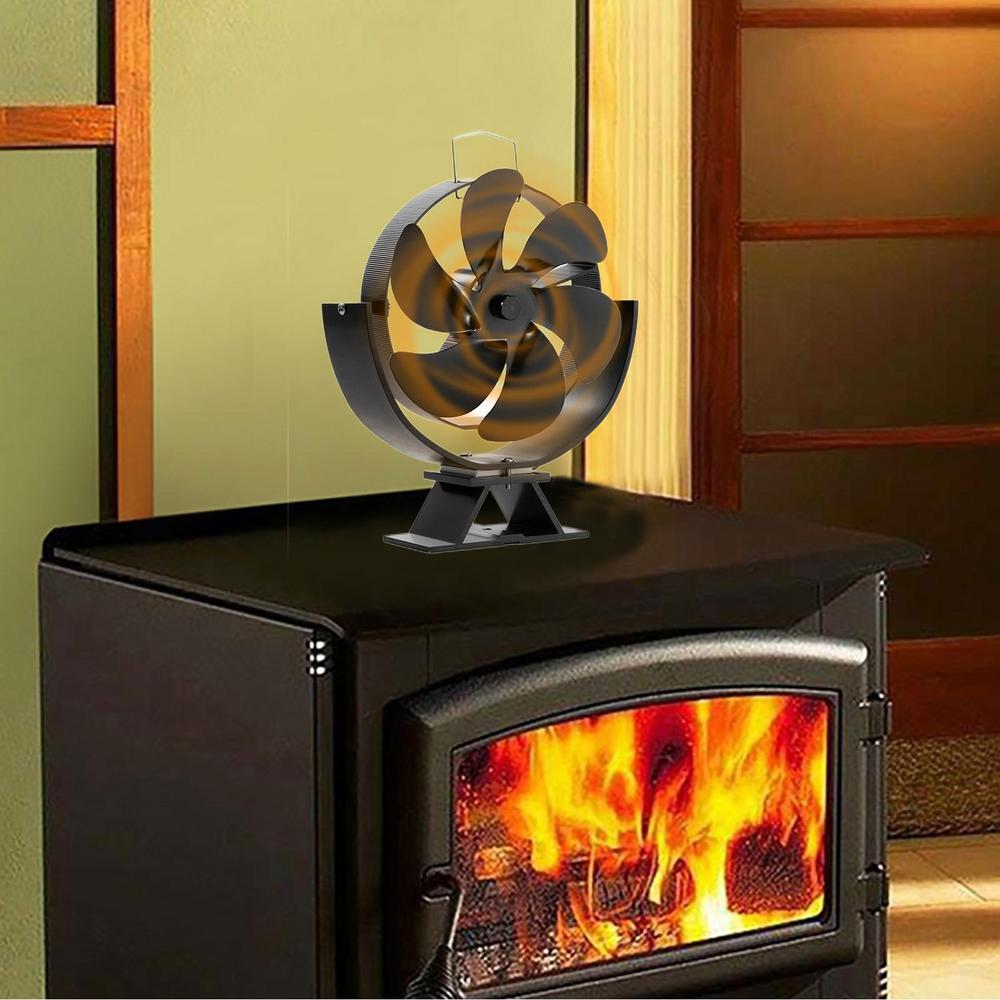 6 Blade Wood Burner Fireplace Fan Mini Heat Powered Stove Fan Eco-fan Quiet Home Efficient Heat Distribution