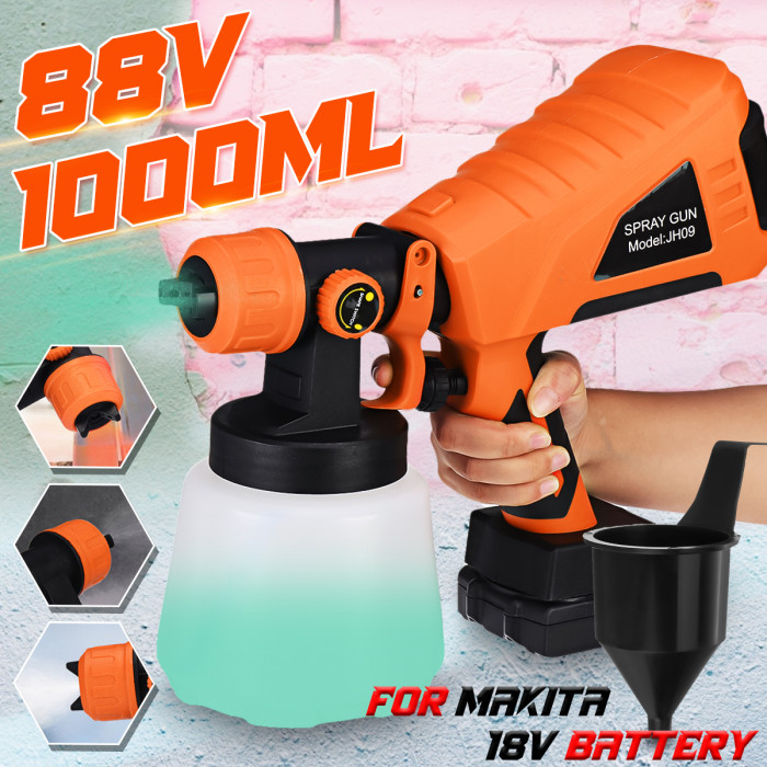 64€ with Coupon for 88VF 1000ML Electric Spray Guns Household Convenience Spray Paint - BANGGOOD