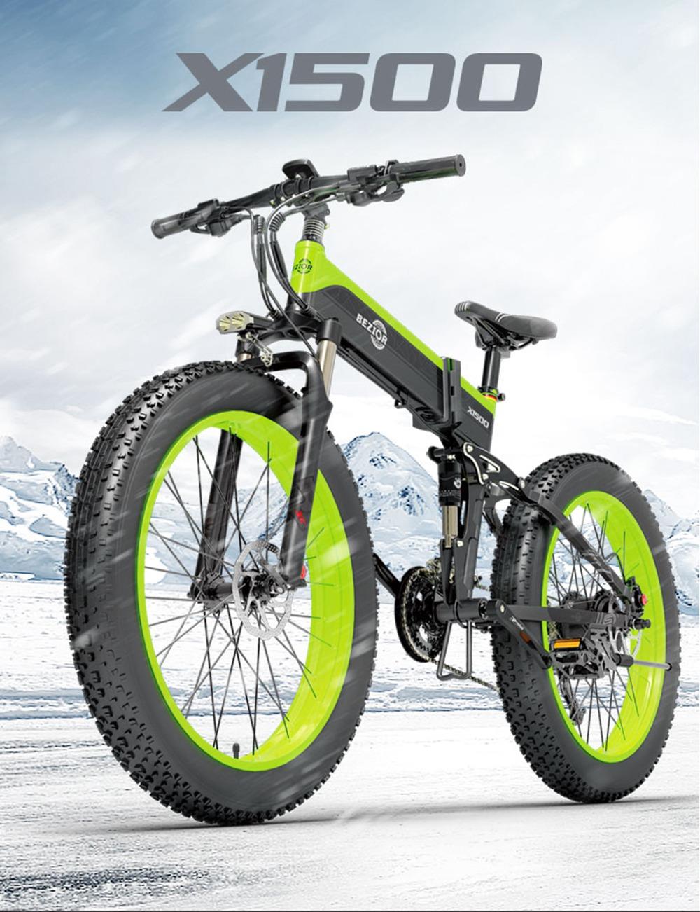 BEZIOR X1500 Fat Tire Folding Electric Mountain Bike - a bike for rough terrain