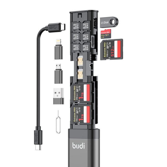 18 € с купоном на многофункциональный кабель для чтения SD-карт 9-в-1 BUDI и USB - BANGGOOD