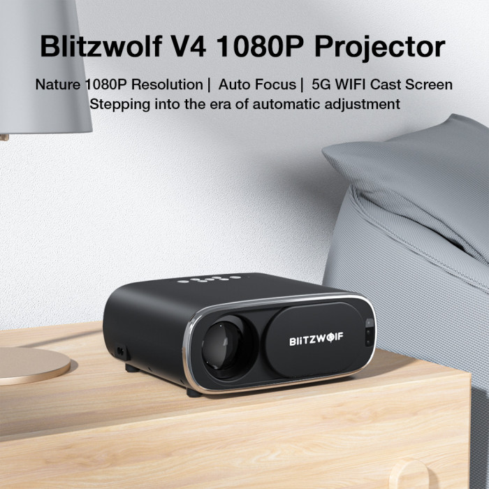 158€ with Coupon for BlitzWolf BW-V4 1080P Projector 5G-WIFI Mirroring Wireless Auto Focus - BANGGOOD