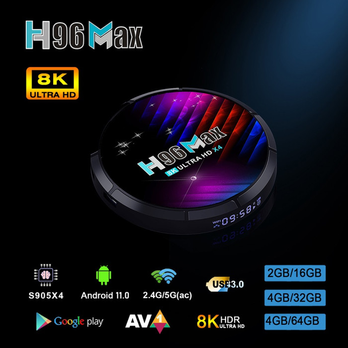 Save €29 with Coupon for H96 Max X4 2GB+16GB Android 11 TV Box Amlogic - GEEKBUYING