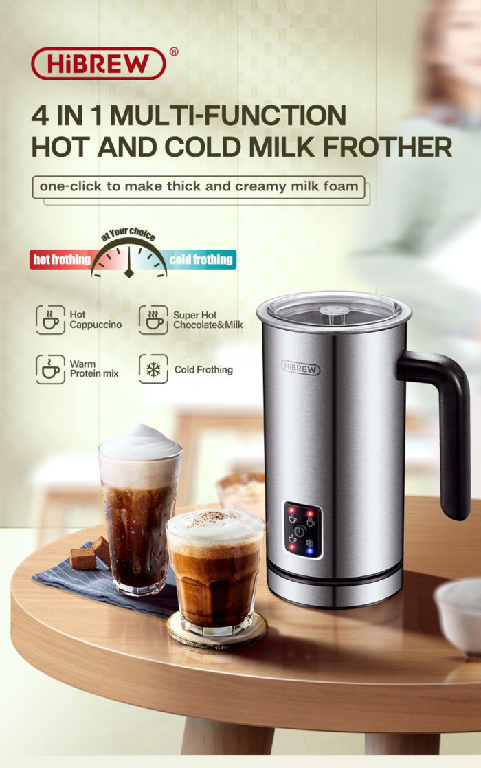 Get the HiBREW M3 4-in-1 Milk Frother Foamer at 35€ Only!