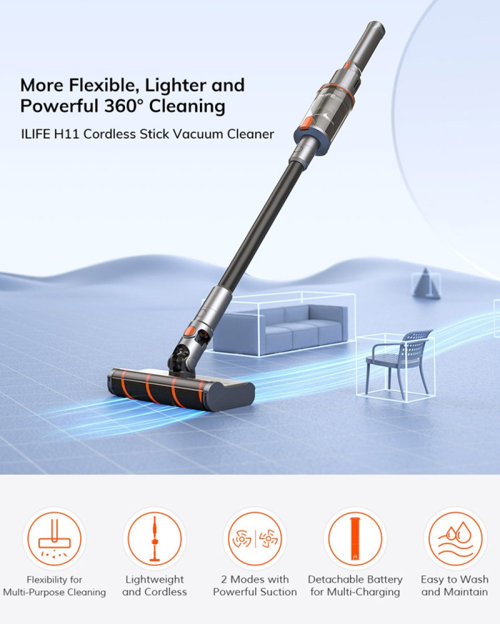 ILIFE H11 Cordless Handheld Vacuum Cleaner with 16kpa Suction