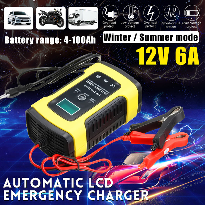 21€ with Coupon for iMars 12V 6A Pulse Repair LCD Battery Charger For - BANGGOOD