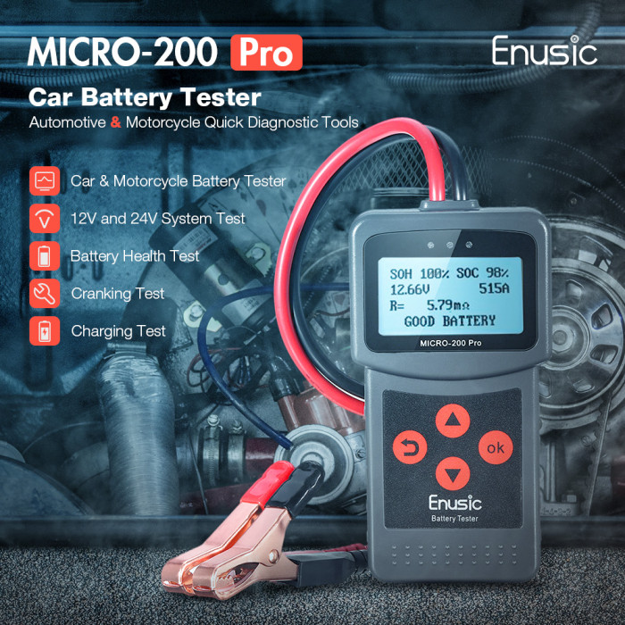 23€ with Coupon for iMars Enusic™ Micro-200 Pro 12V Car Motorcycle Battery Tester - BANGGOOD