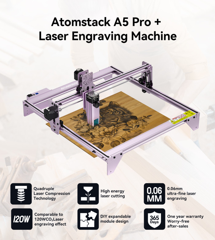 Get the ATOMSTACK A5 PRO+ Upgraded Laser Engraving Machine for just 170€ with Our Exclusive Coupon at BANGGOOD