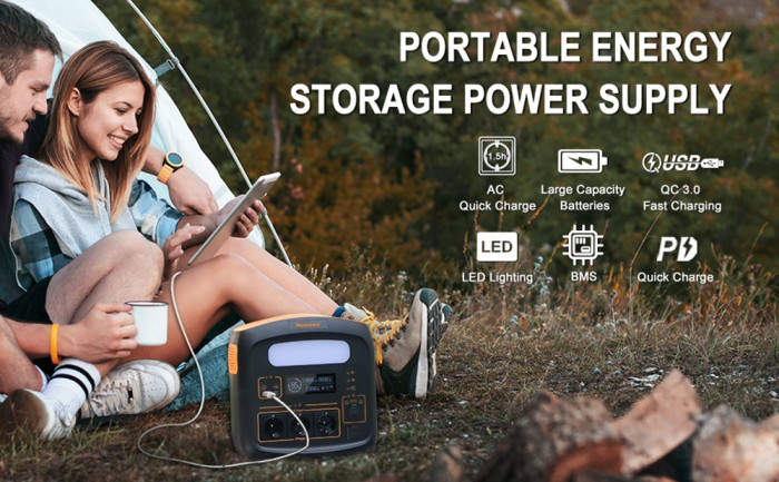Newsmy N1200P Portable Power Station with 1280Wh LiFePO4 Battery and 1200W AC Pure Sine Wave Power
