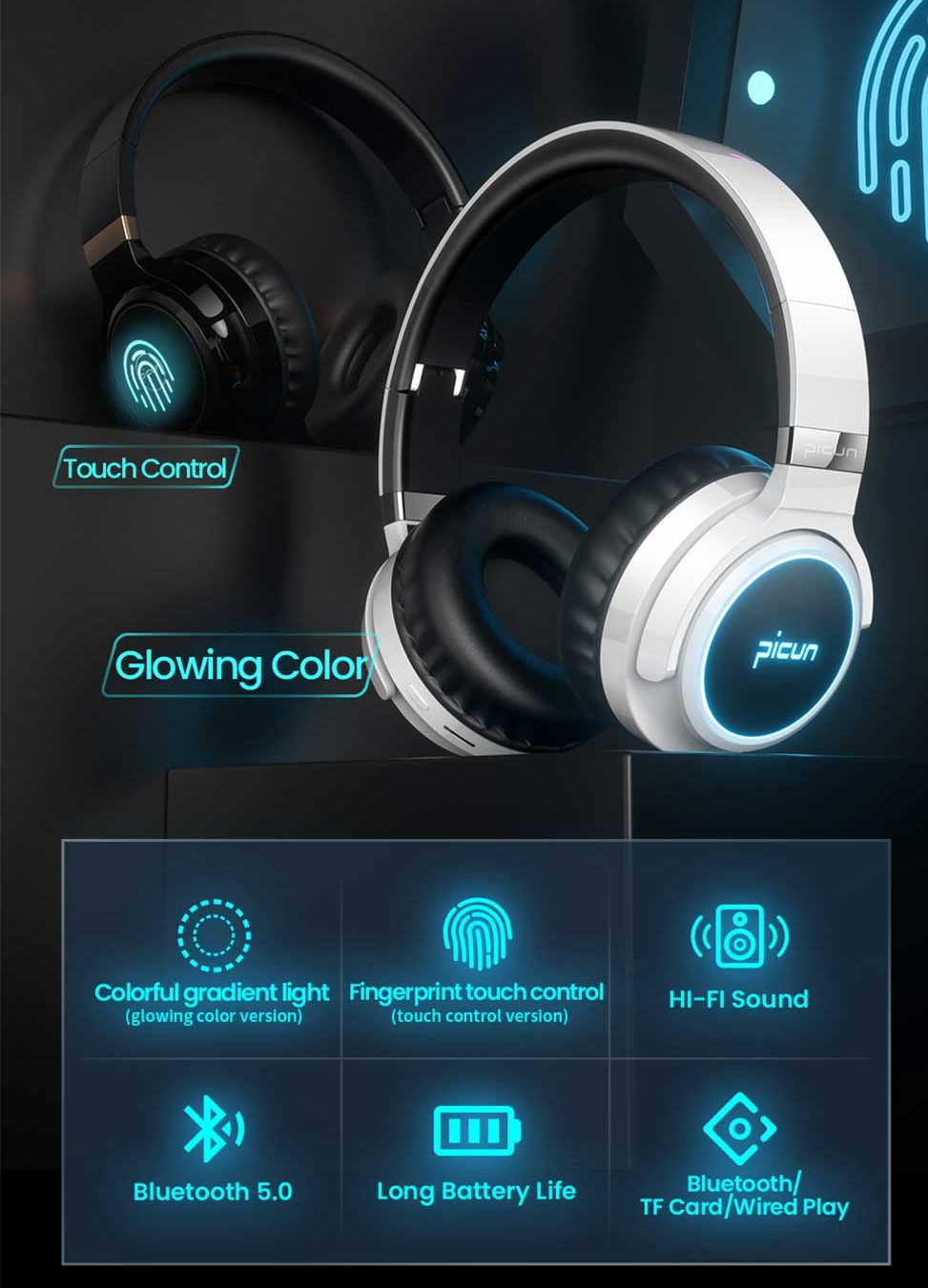 27 € с купон за Picun B26 bluetooth слушалки Безжични слушалки HiFi Stereo 360° - BANGGOOD