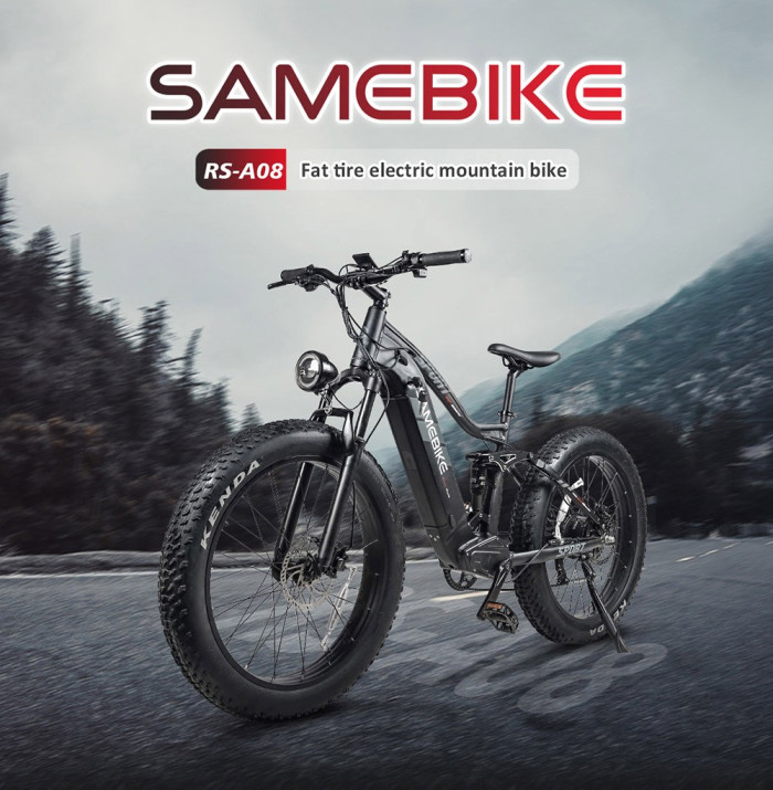 Get Samebike RS-A08 Electric Mountain Bike 26*4.0'' KENDA Fat Tires for 1636€ with our Exclusive Coupon - EU 🇪🇺 - GEEKBUYING