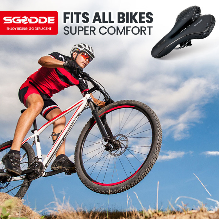 12€ with Coupon for SGODDE Soft Bike Saddle Ultra-thick Anti-slip Memory Foam Shock - BANGGOOD