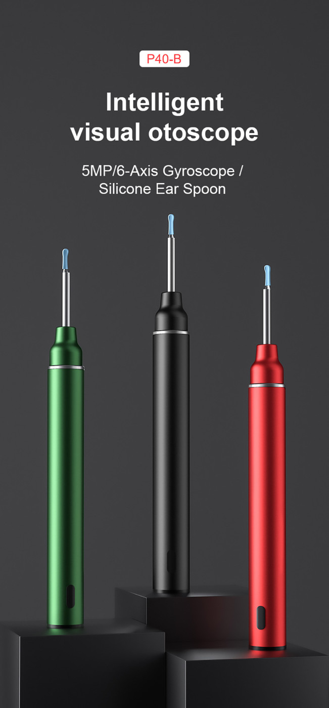 21€ with Coupon for SUNUO P40-B Intelligent Visual Metal Ear Cleaner Otoscope, 5MP - GEEKBUYING