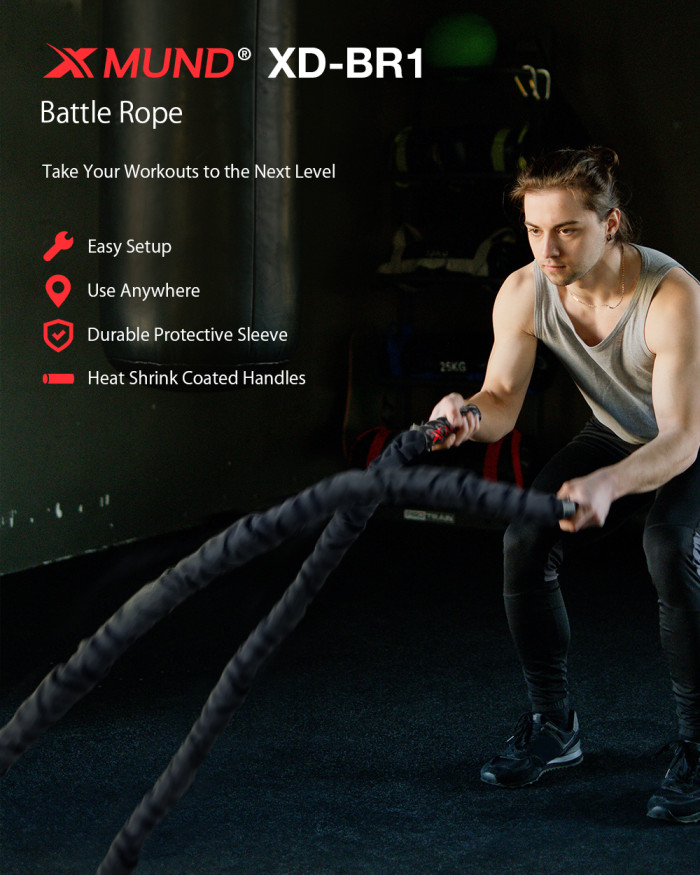 XMUND XD-BR1 Battle Rope Exercise Training Rope - Get in shape in no time!