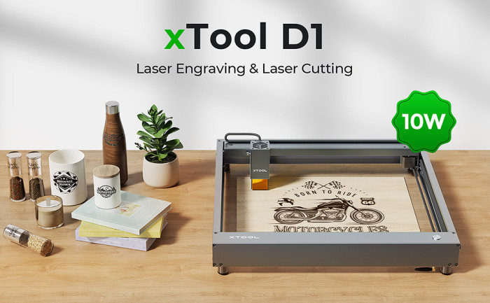 565€ with Coupon for xTool D1 10W Laser Engraver With Rotary Attachment and - BANGGOOD
