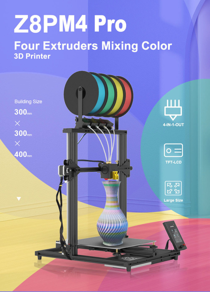 406€ with Coupon for Zonestar Z8PM4 Pro 4 Titan Extruders 3D Printer, - EU 🇪🇺 - GEEKBUYING