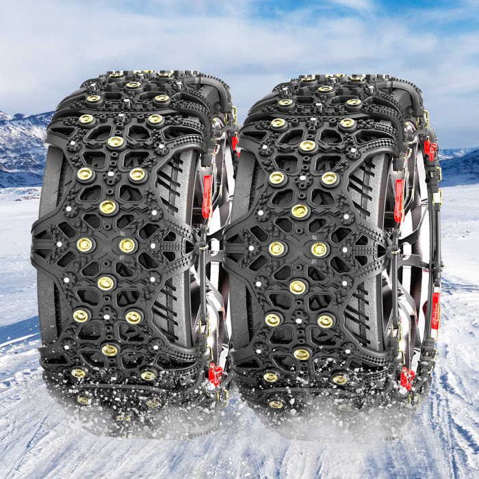 2pcs Full Cover Tire Snow Chains Anti-Slip Sand Muddy Roads with Quenched Steel Studs Winter Safety Emergency Necessities For Cars SUV Truck ATV Motorcycle - F6 - BANGGOOD