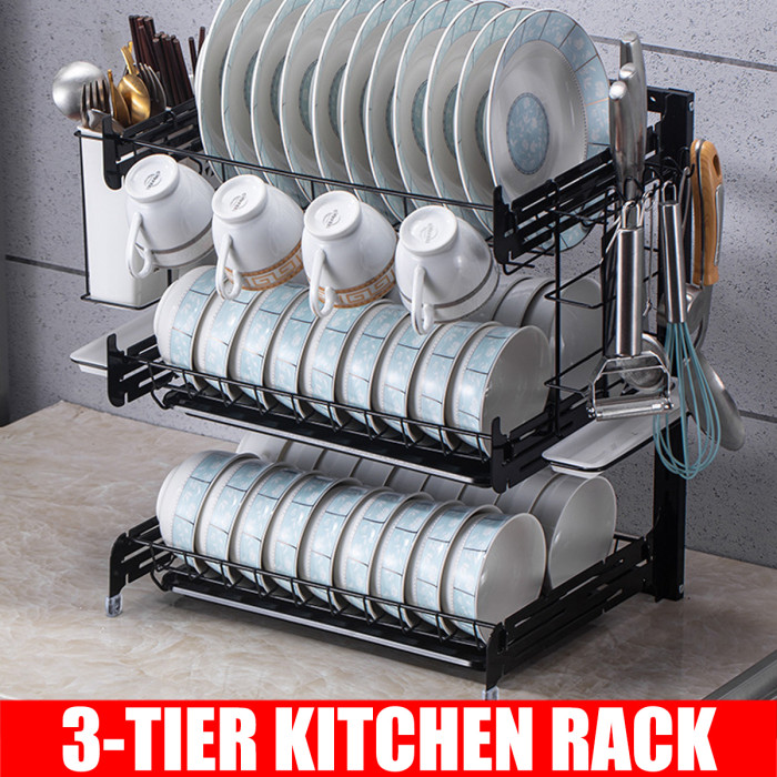 Get a 3 Tiers Kitchen Dish Rack Tableware Bowls Chopsticks Storage for only 42€ at Banggood!