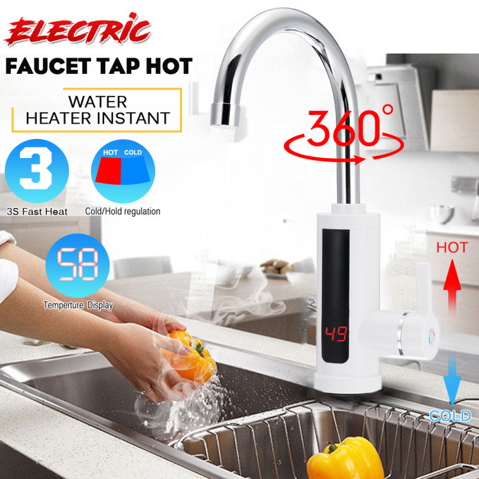 360° Electric Heater LED Faucet Tap Hot Water