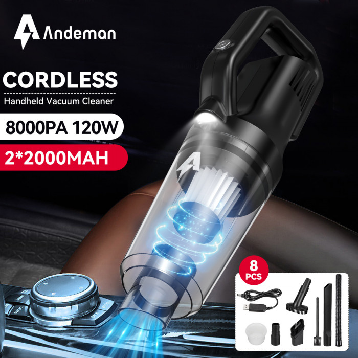 20€ with Coupon for Andeman 8000Pa 120W Wireless Handheld Vacuum Cleaner LED Dual-Charge - BANGGOOD