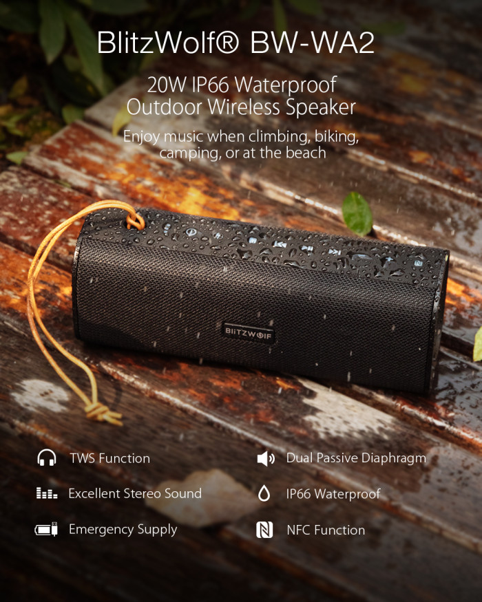 Get a Discounted Price on BlitzWolf BW-WA2 Lite 12W Wireless Bluetooth Speaker Dual Passive at Banggood