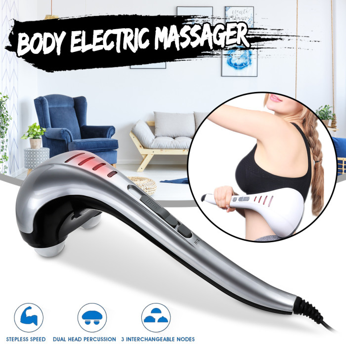 Get 3 Interchangeable Nodes Variable Speed Handheld Electric Massager for €24 with Exclusive Discount at Banggood