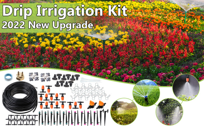 Drip Irrigation Kit 59FT/18m Garden Watering System Greenhouse Patio - BANGGOOD