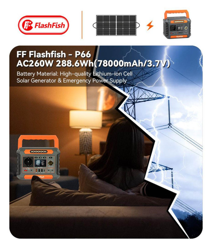 434€ kupongilla FlashFish P66 Power Station 78000mAh 300W Power Generator - EU 🇪🇺 - BANGGOOD