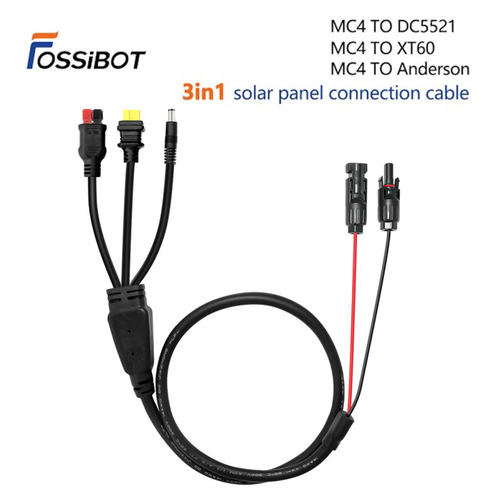 FOSSiBOT 3 in 1 MC4 Solar Panel Connection Cable with Exclusive Coupon - EU 🇪🇺 - GEEKBUYING