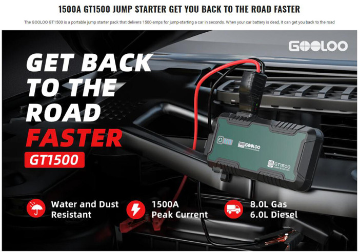 GOOLOO GT1500 Jump Starter: Snažno rješenje za istrošene automobilske baterije