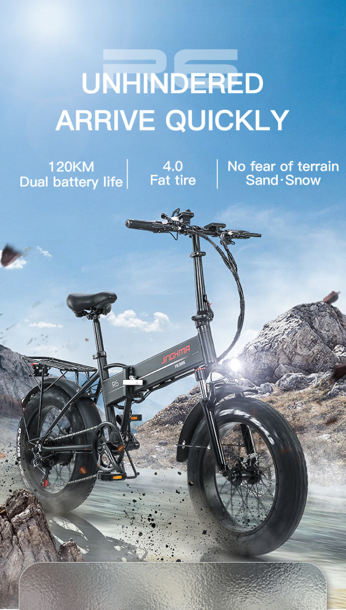 Get the JINGHMA R6 500W 48V 12.8Ah 20x4.0inch Folding Electric Bicycle at 979€ with Coupon - EU 🇪🇺 - BANGGOOD