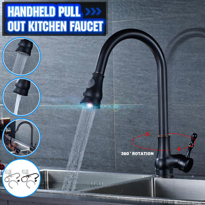 35€ with Coupon for Kitchen Sink Faucet Pull Out Sprayer 360° Rotate Single - BANGGOOD