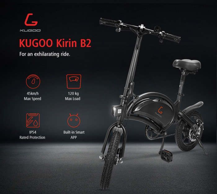 KugooKirin V1 (KIRIN B2) Folding Moped Electric Bike - EU 🇪🇺 - GEEKBUYING