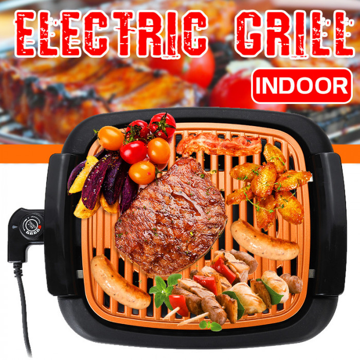34€ with Coupon for Smokeless Electric Roast BBQ Grill Indoor Grill Nonstick Pan - BANGGOOD