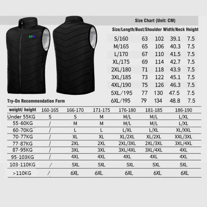 28€ with Coupon for TENGOO HV-13 Heated Vest 13 Heating Areas Oversized Women - BANGGOOD