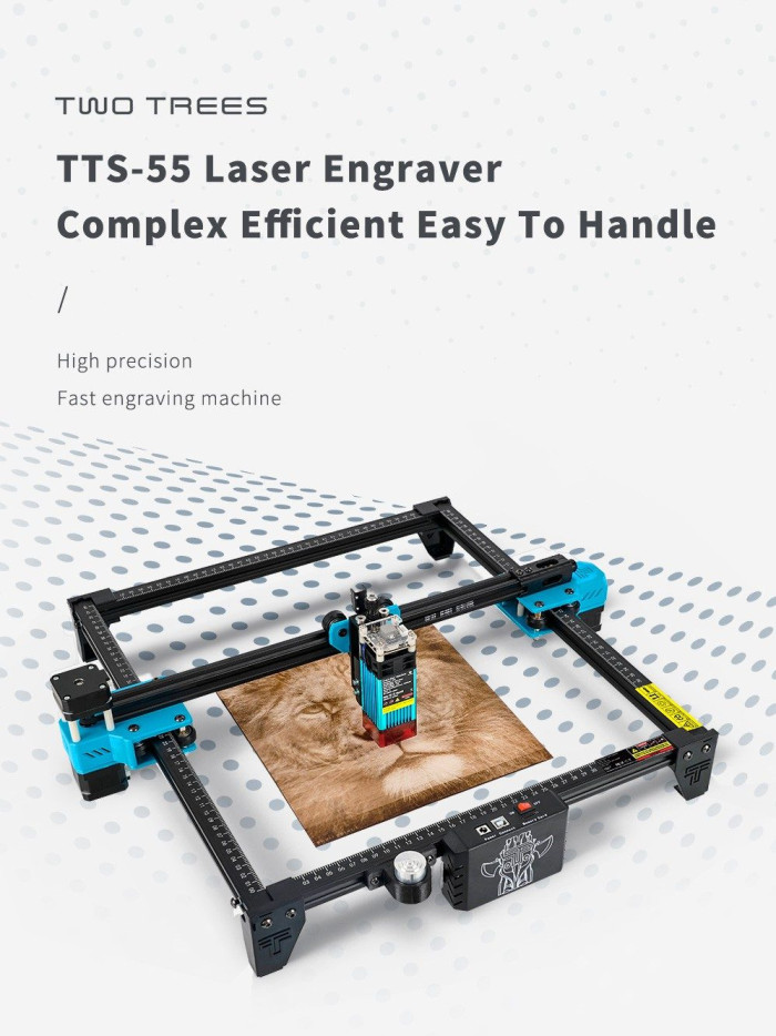 Get TWO TREES TTS 5.5W Laser Engraver Cutter, 0.08*0.08mm Compressed Spot with Coupon at 166€ - EU 🇪🇺 - GEEKBUYING