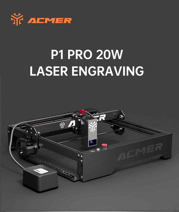 ACMER P1 Pro 20W Laser Engraver Cutter with Air Assist and Fixed Focus - EU 🇪🇺 - GEEKBUYING