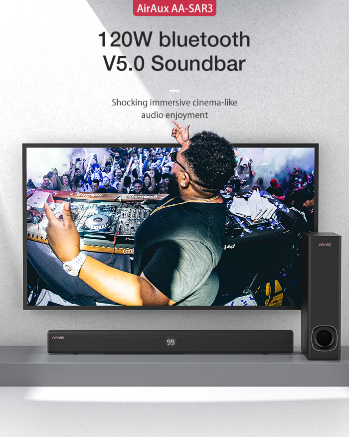AirAux AA-SAR3 120W Bluetooth V5.0 Soundbar TV Bar 2.1 - BANGGOOD