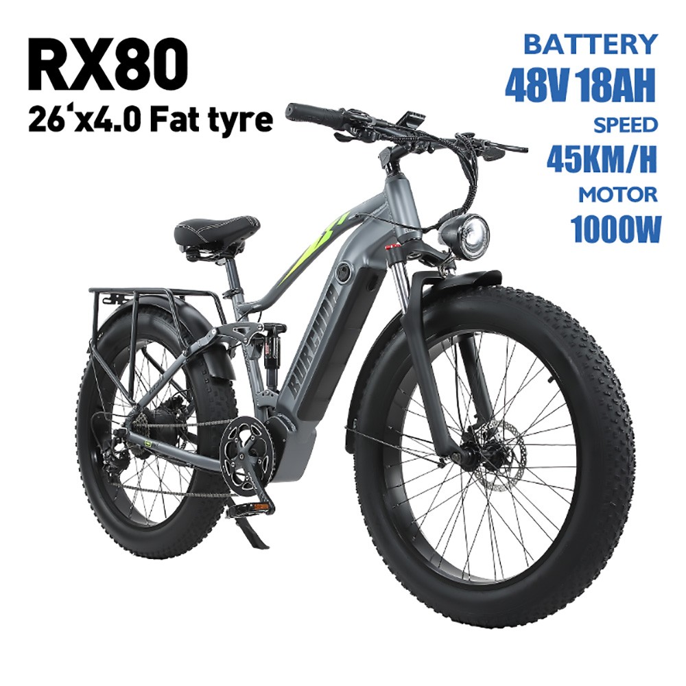 1246 € su kuponu BURCHDA RX80 elektriniam dviračiui 26*4.0 colio storio padanga – ES 🇪🇺 – GEEK BUYING