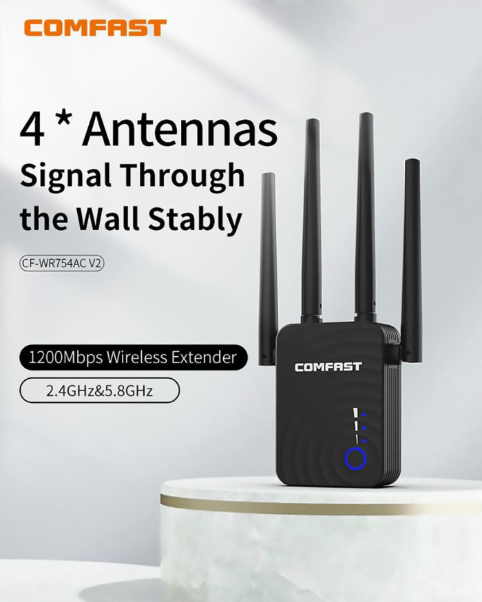 COMFAST 1200Mbps Wireless Extender WiFi Repeater/Router - Get it for only 22€ with Coupon