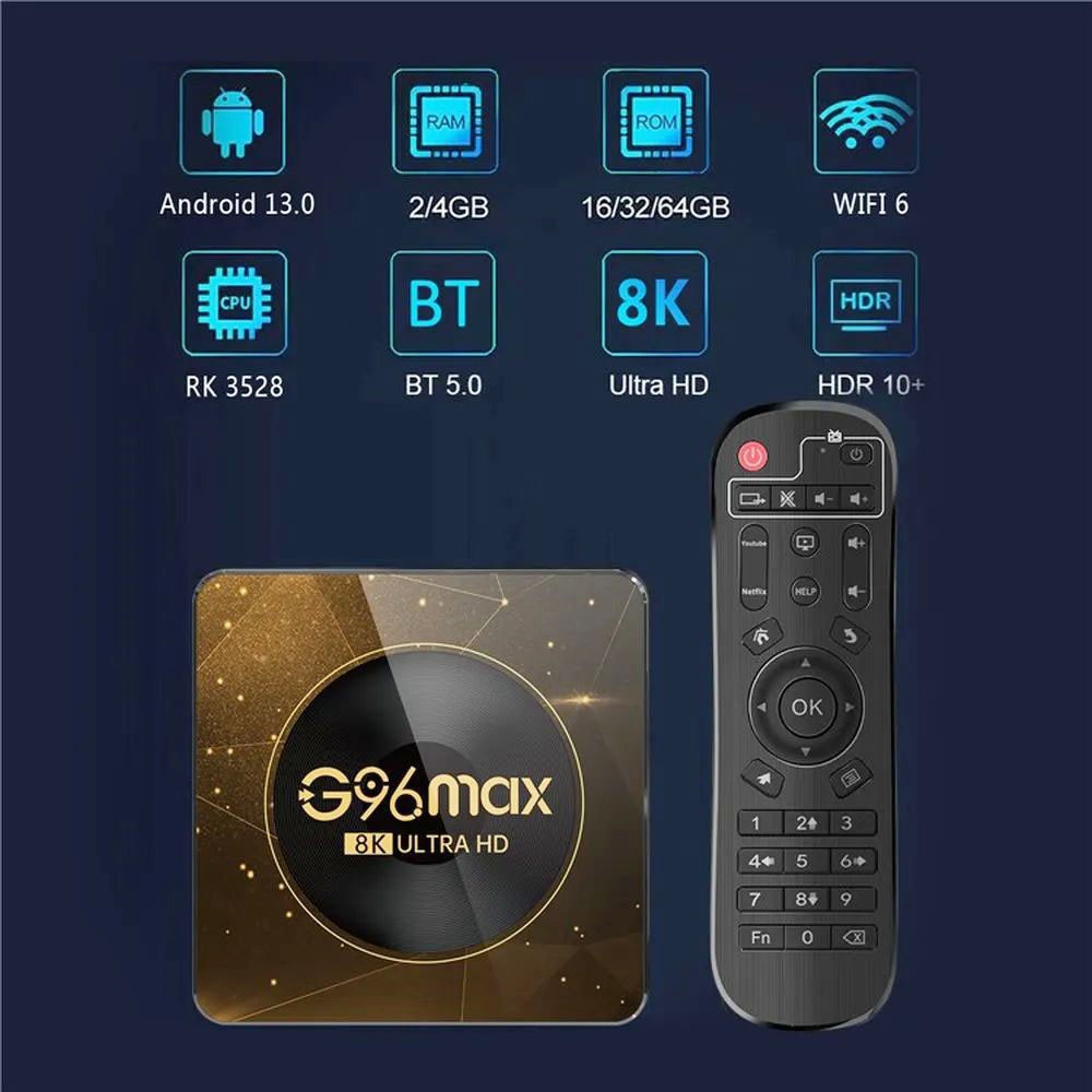 Hanki G96 MAX RK3528 Android 13 TV Box, 4 Gt RAM vain hintaan 32 € ainutlaatuisella kupongillamme - GEEKBUYING