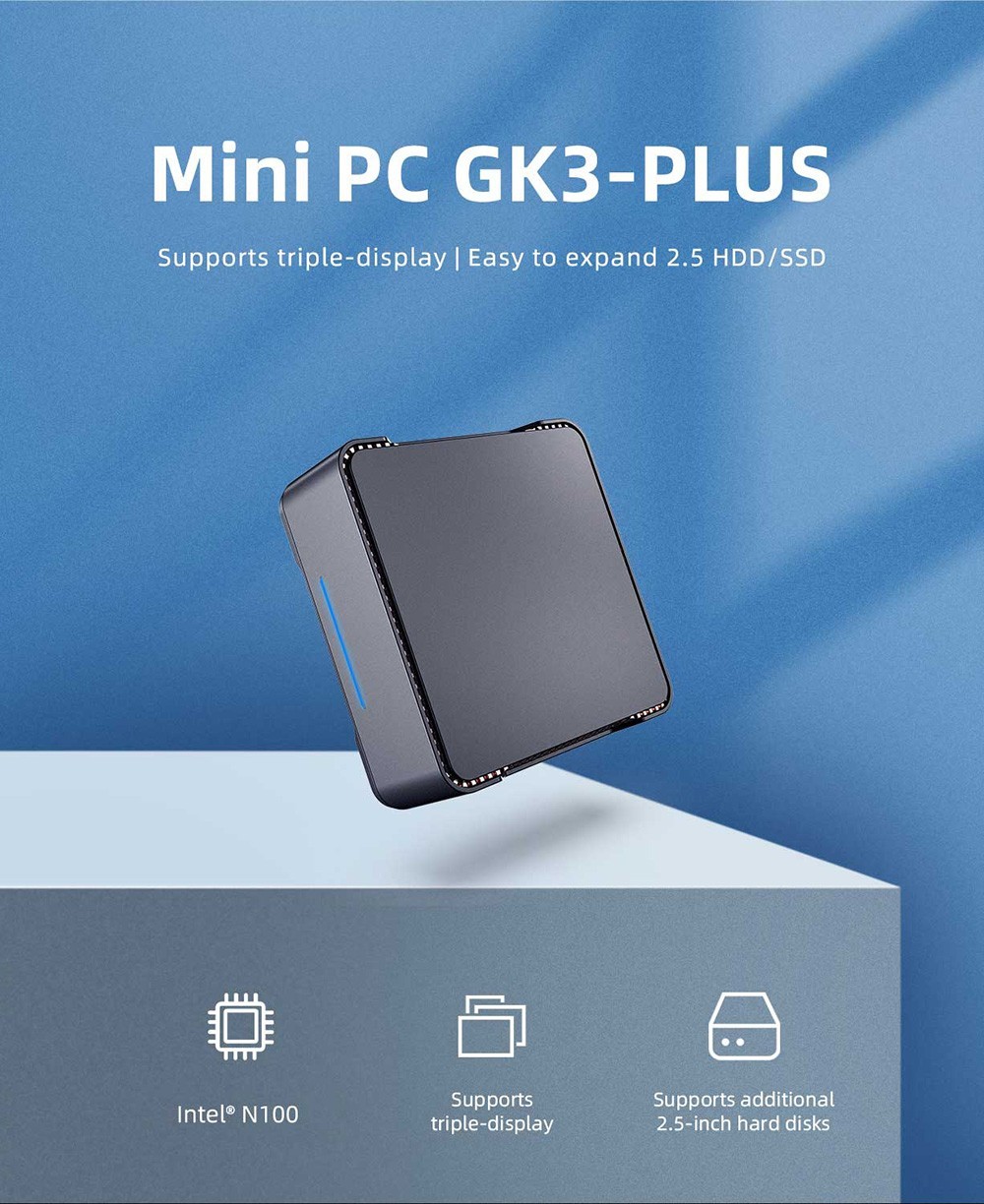 GK3 Plus Mini PC at 117€ with Coupon - Intel Alder Lake N100 Processor, Windows 11 Pro, 8GB RAM 256GB ROM, WiFi 5, 4K Output - EU