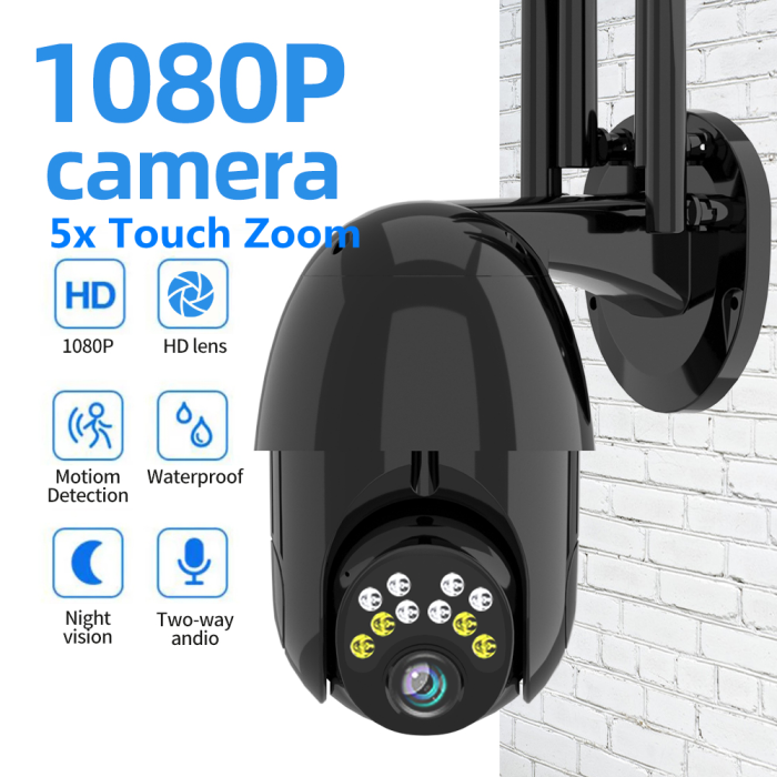 Guudgo 1080P 10LED 5X Zoom HD Outdoor PTZ IP Camera: High-quality surveillance