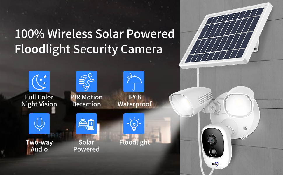 Get the Hiseeu Solar Powered Floodlight Camera Wireless Security Camera for Only 61€ with the Coupon Code - Available in EU Warehouse